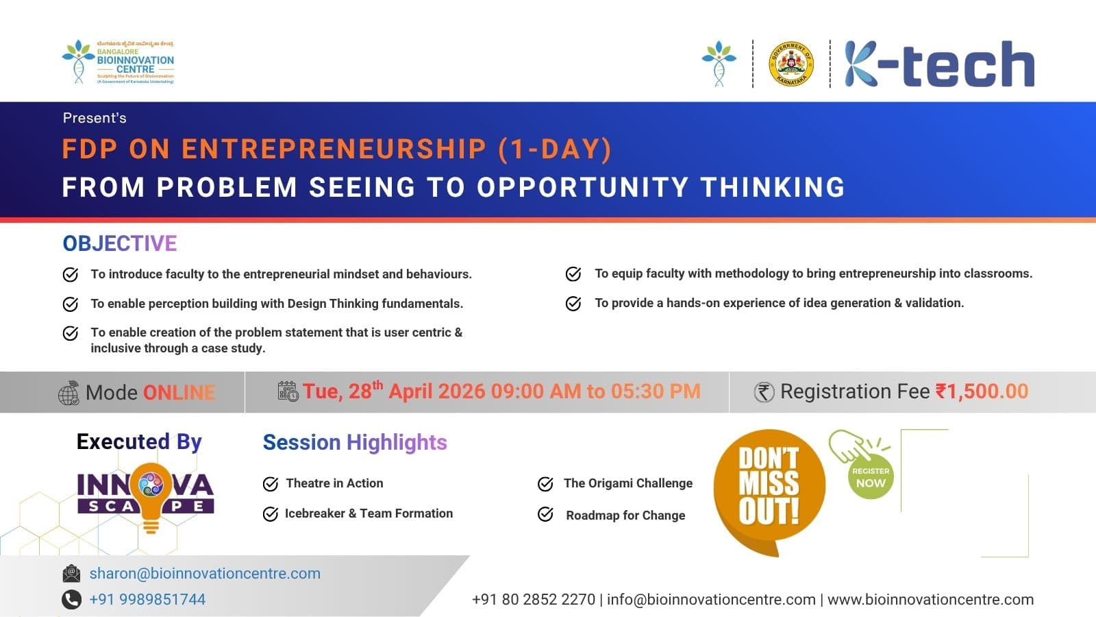 FDP on ENTREPRENEURSHIP (1-Day)